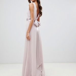 TFNC bow back maxi Bridesmaid dress